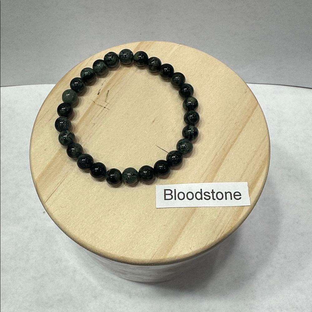 Bloodstone Beaded Bracelet - Green